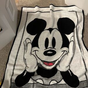 Vintage Biederlack Mickey Mouse Black and White Throw Blanket